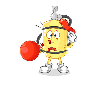 recommend clip art: diver cylinder pantomime blowing balloon. cartoon mascot vector