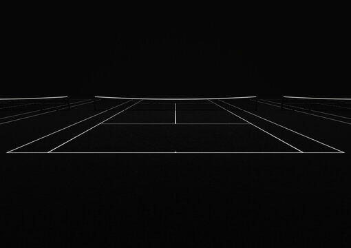 Tennis court - Tennis net - sport - black and white	