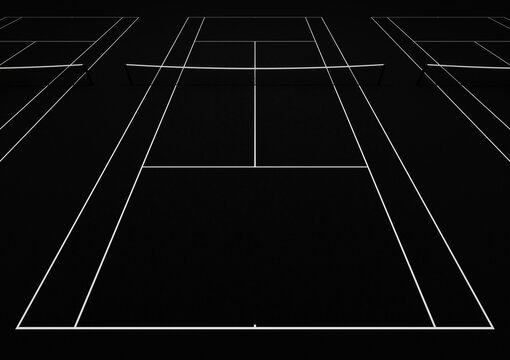 Tennis court - Tennis net - sport - black and white	