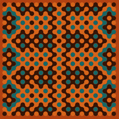 Multicolor truchet tiling connections illustration