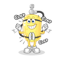 diver cylinder applause illustration. character vector