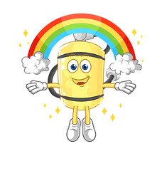 diver cylinder with a rainbow. cartoon vector