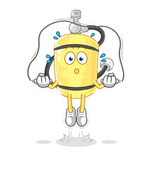 diver cylinder jump rope exercise. character vector