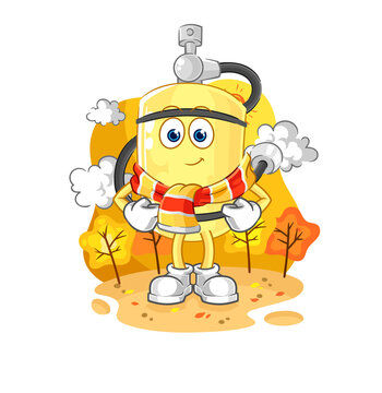 recommend clip art: diver cylinder in the autumn. cartoon mascot vector