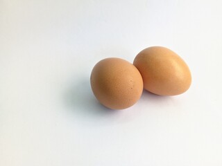 two eggs isolated on a white background