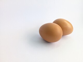 two eggs isolated on a white background