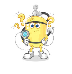 diver cylinder searching illustration. character vector