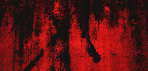 Red stained abstract concrete wall background