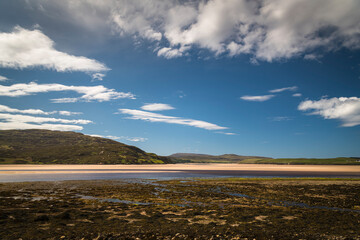 A bright summer, HDR seascape of the tidal estuary that is the Kyle of Durness in Sutherland, northern Scotland