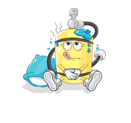 diver cylinder sick vector. cartoon character
