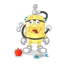 diver cylinder burp mascot. cartoon vector