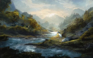Fotobehang Beige incredibly beautiful background, oil painting, realistic picture, fantasy backdrop, beautiful nature backdrop  © Aleksandr