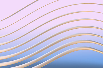 Abstract 3D rendering of fluent curved shapes as modern background for cover, poster, branding, design. Computer generated three-dimensional digital art.