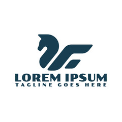 pegasus logo. Abstract bold pegasus logo premium vector