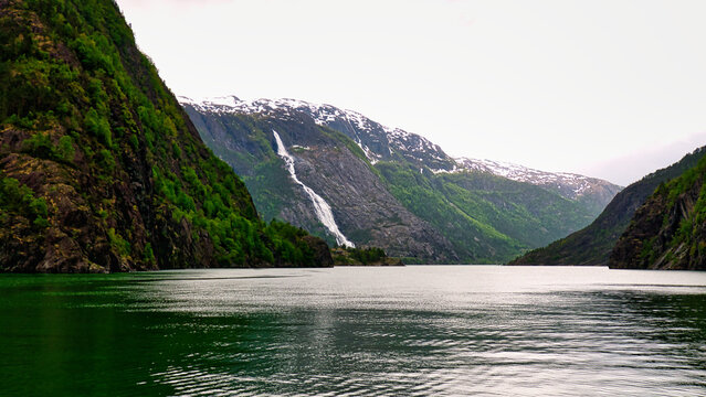 Langfossen Wasserfall Norwegen Europa