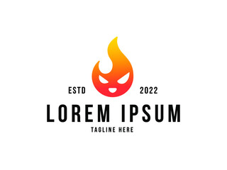 fire logo. Abstract gradient fire logo premium vector
