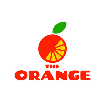 orange logo with orange pulp logo premium vector