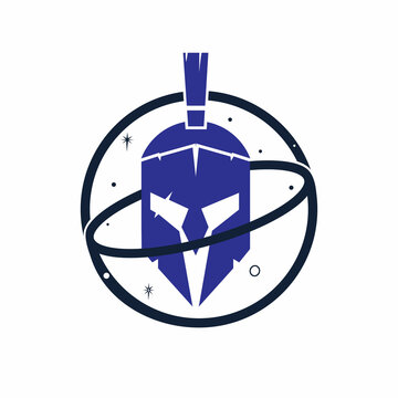 Spartan planet vector logo design template.