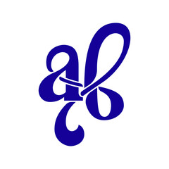 artistic AB letter logotype premium vector. Letter A B luxury logo