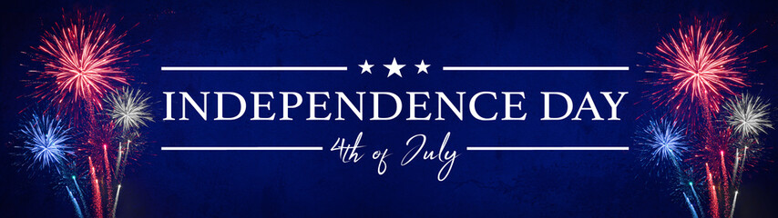 Happy 4th of July - Independence Day background banner panorama USA america holiday celebration...