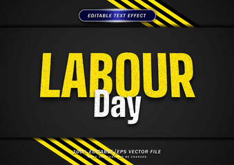 Labour day text effect editable style