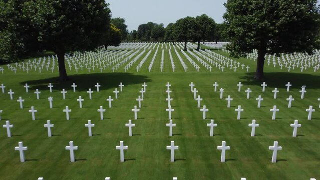 White Crosses at American Military Cemetery in Margraten, Limburg, The Netherlands. Second World War Cemetery