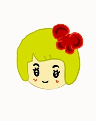 illustration - cartoon imaginary girl head
