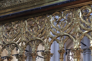 Fototapeta premium Amsterdam Nieuwe Kerk Church Interior Brass Choir Screen Detail, Netherlands