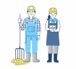 養豚農家の男女