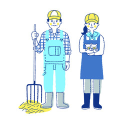 養豚農家の男女