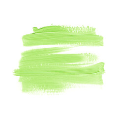 Green acrylic paint textured background vector. Organic creative banner. Brush stroke design.