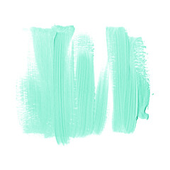 Mint brush stroke paint texture white background. Perfect art design for logo or banner. Image.	