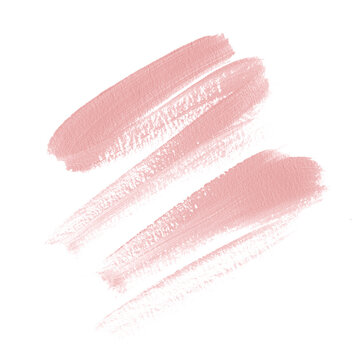 Make up textured brush stroke abstract background. Pink acrylic paint trace design.