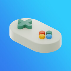 Premium game console 3D icon 3d rendering on isolated background