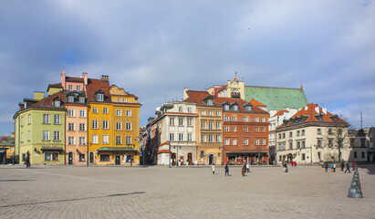 Colorful houses in the old town in Warsaw, Poland	
