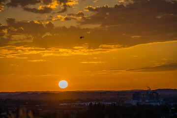 sunset over the mountains