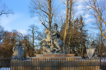 Monument of King Jan III Sobieski in Lazienki Park, Warsaw	 - obrazy, fototapety, plakaty