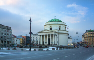 Fototapeta na wymiar St. Alexander's Church in Warsaw