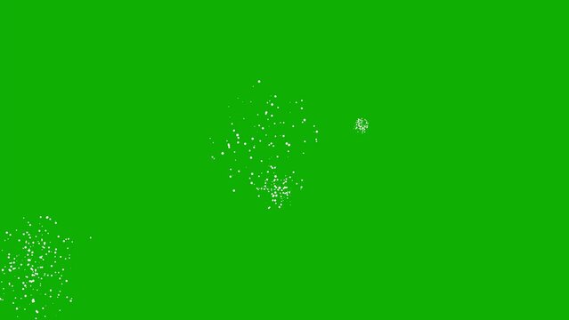 Fireworks motion graphics with green screen background
