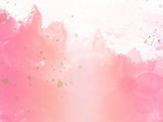 light pink watercolor background with golden splash