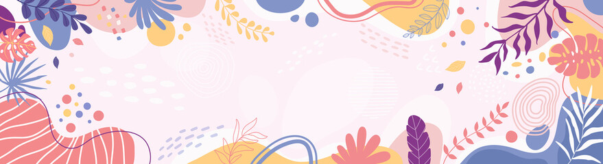 Template banner and cover for social media ad, template special promo new arrival sale.Color splash abstract background for design.