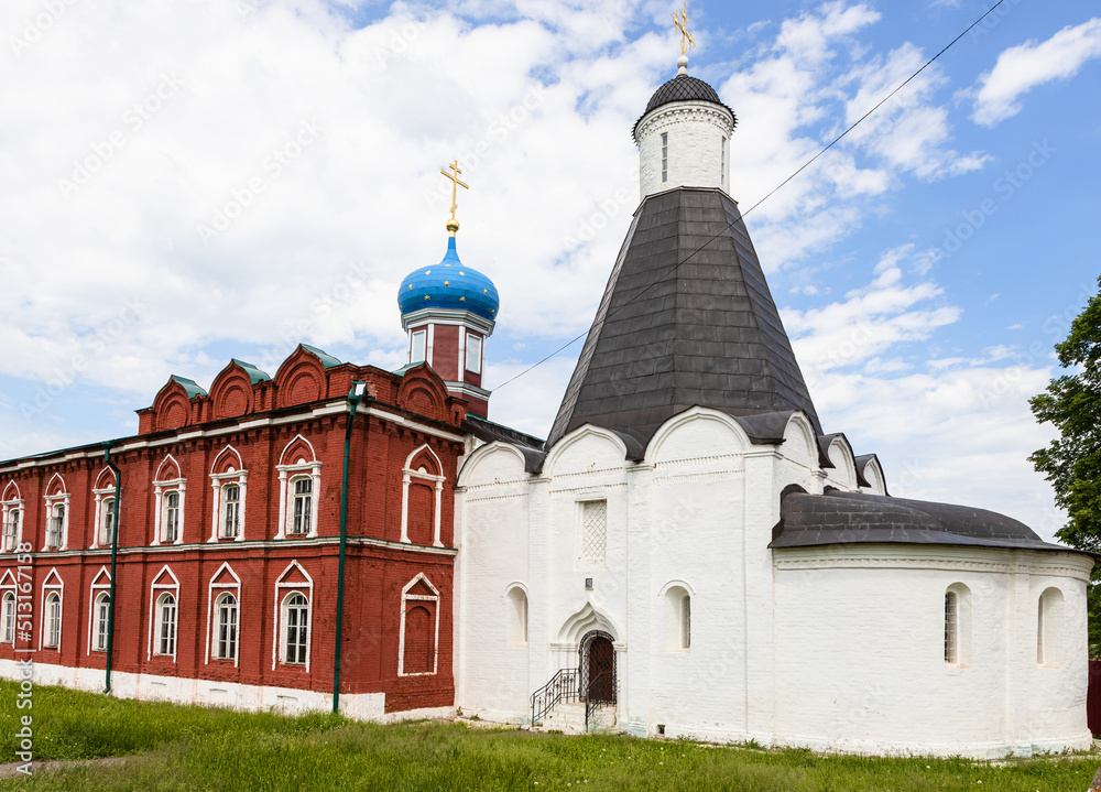 Poster Tent Church of the Assumption of the Blessed Virgin Mary in Uspensky Brusensky Monastery in Kolomna Kremlin in Old Kolomna city on sunny summer day