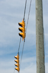 traffic lights, side view, blank space, post