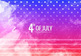 Happy independence day of america on watercolor background
