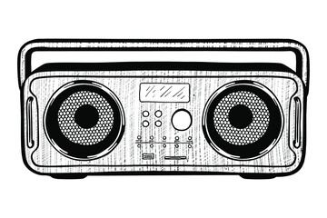 Boombox isolated on white background - vector illustration