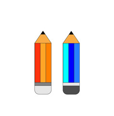 Two pencils orange and blue tone 