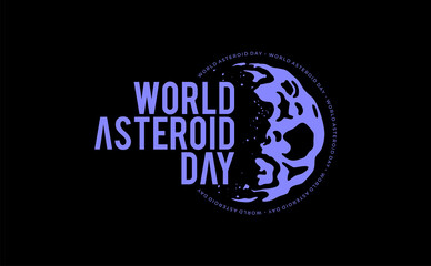 international asteroid day vector logo. flat vector illustration