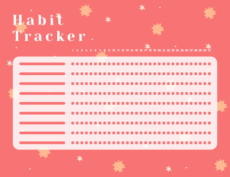 Habit Tracker. Monthly planner habit tracker template.