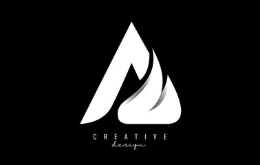 Fototapeta premium Vector illustration of abstract letter A with white leaf, eco, natural design. Letter A logo with creative cut and shape.