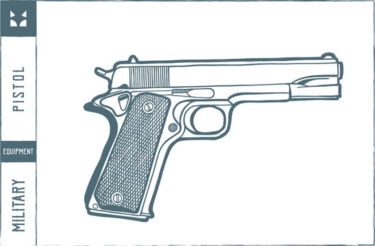 recommend clip art: Pistol Vector illustration - Hand drawn - Out line